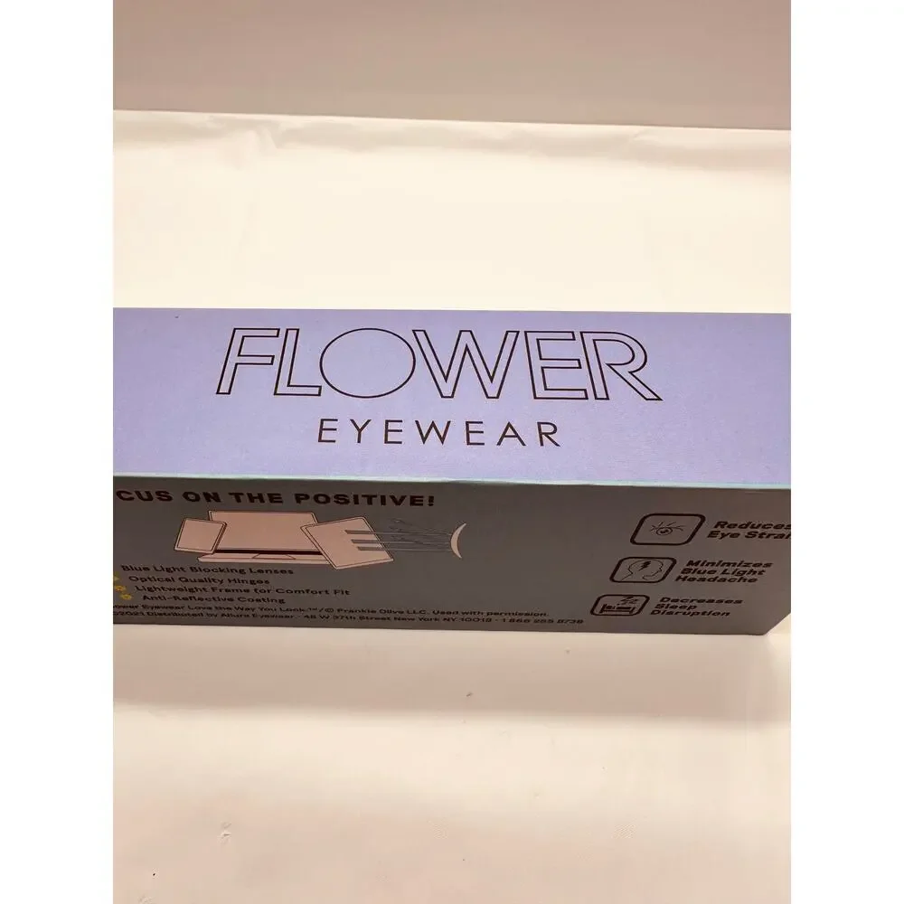 Flower Eyewear Hazel Style Blue Light Blocking Glasses Power 0 New in Box
